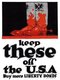 USA: 'Keep These [German jackboots] OFF the USA'. First World War propaganda poster, Cincinnati and New York, c. 1917
